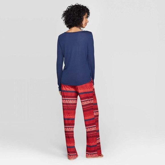 Stars Above Button Long Sleeve Shirt & Drawstring Pant 2 Piece Pajama Sleep Set - Picture 2 of 3